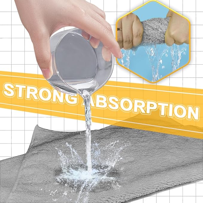 Microfiber Car Wash Cleaning Towel for Clean Car, Extra Soft,Reusable and Durable,Absorbent, Lints-Free,Interior Micro Fiber Rags,16in x 16in - 6 Packs Grey