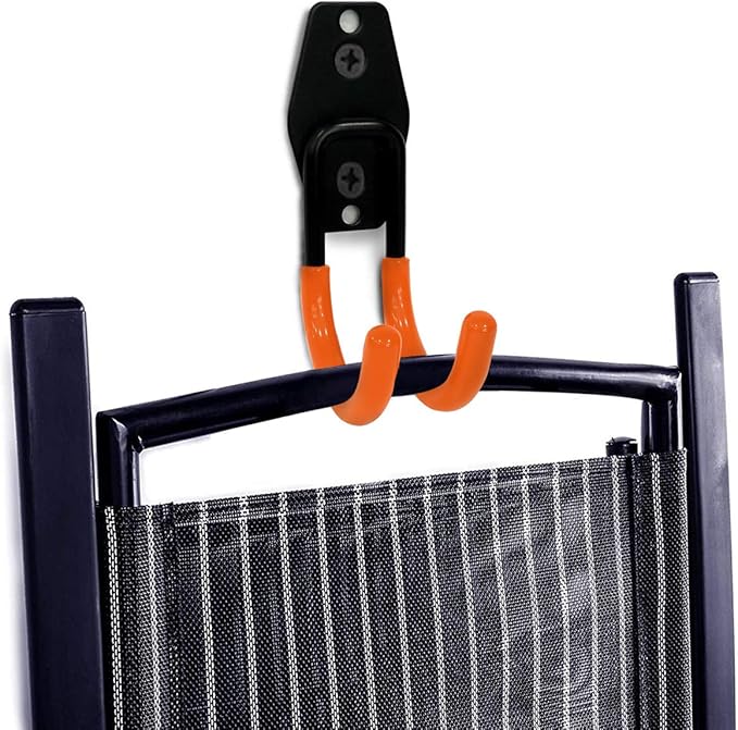 2 Pack Garage Storage Utility Hooks，Garage Garden Tool Organizer，Steel Wall Mount Hooks, Garden Small U Hooks (Black) (Type O-Orange)