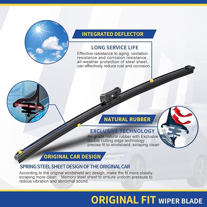 2 wipers Replacement For Q5 SQ5 2009-2018/S5 RS5 2008-2018/Q3 2011-2017/A4 S4 2009-2018 Original Equipment Windshield Wipers 24+20 (Set of 2) Top Lock