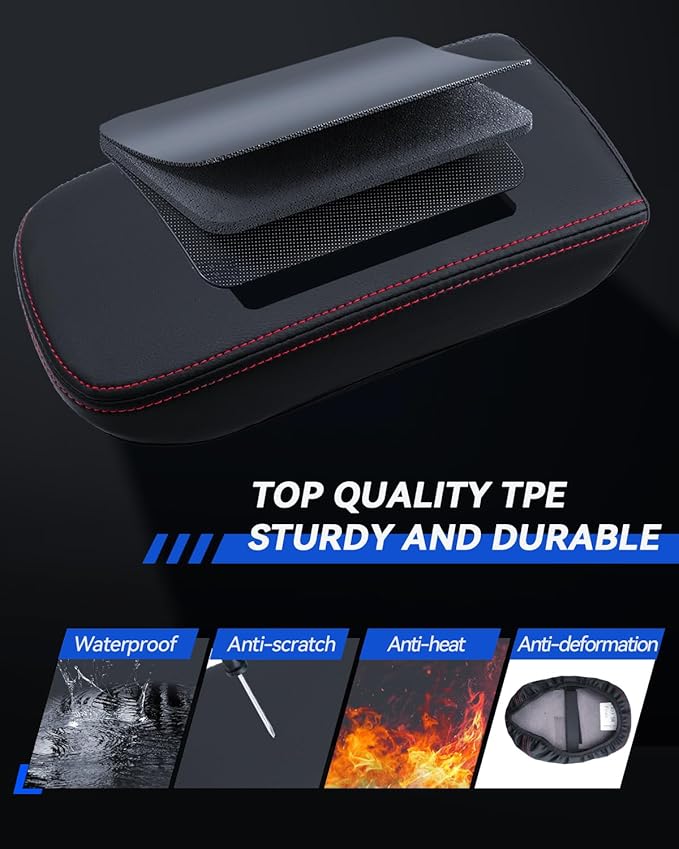 Armrest Cover for 2024 2025 Chevy Trax (LS, 1RS, LT, 2RS, ACTIV) Accessories Center Console Middle Lid Pad Protector for Car Elbow Rest