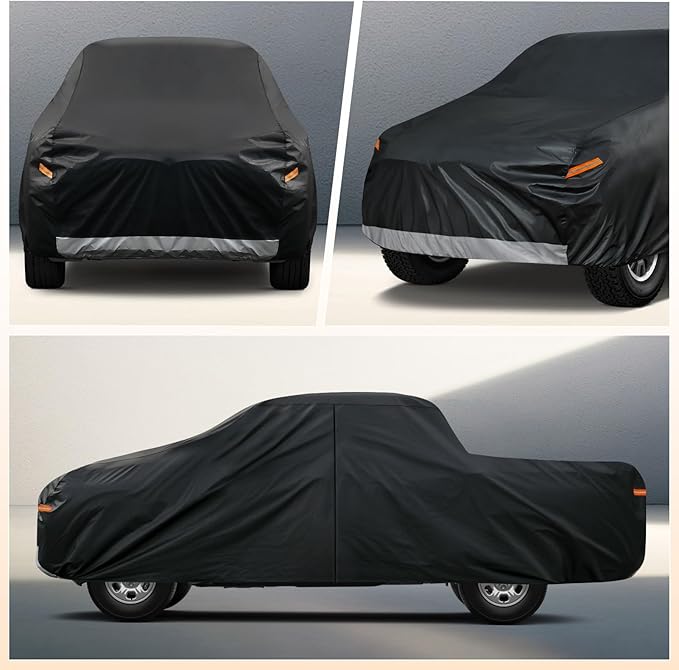 Kayme Truck Cover Custom Fit Dodge Ram 1500(1994-2008) Club/Extended/Quad Cab SB. Full Exterior Heavy Duty Outdoor Pickup Truck Car Cover Waterproof All Weather.Car Tarp for Wind Sun Dust Protection.