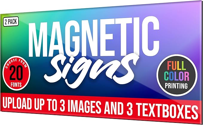 2 Pack, Personalized Magnetic Signs for Vehicles, Custom Car Magnets for Businesses, Customized Full Color Magnetic Truck Signs, 12x24 Car Magnet Signs (Design C)