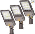 LED Parking lot Lights 180W Dusk to Dawn Photocell Street Lights 6000k Commercial Area Oudoor Lighting IP65 Waterproof for Driverway Yard Garage Warehouse 3 Pack with Wrench