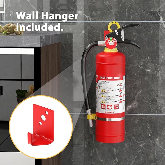 ABC Dry Powder Fire Extinguisher, 4.4 lb – 2-A:10-B：C Rated for Home, Office & Vehicle, Quick Release, Easy-Grip Handle, Ideal for Electrical & Grease Fires, Car Extinguisher, Model FF2KG