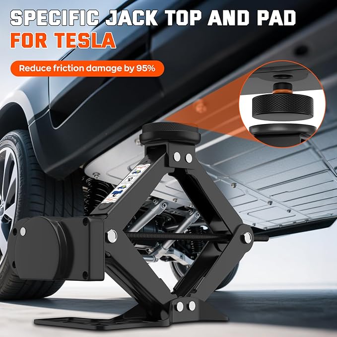 Electric Car Jack for Tesla, Portable 12V 2 Ton Tesla Tire Repair Tools, Electric Lifting Jack for Model Y/3/S/X, Tire Changing Kit for Tesla Vehicles.