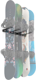 Koova Snowboard Wall Mount Rack Holder | Garage Snowboard Storage Organizer | Heavy Duty Powder Coated Steel Frame w/Rubber Arms
