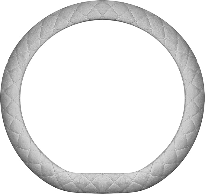 Soft Car Steering Wheel Cover for Sedan, SUV, Warm Luxury Velvet, Odorless, Universal, Anti Slip, Summer Winter, Gray, D Shape(Flat Bottom)