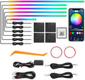 Dreamcolor Acrylic Interior Car LED Strip Light with Wireless APP, RGB 6 in 1 with 175 inches 612 LEDs Fiber Optic Car Ambient Lighting Kits, Dynamic Chasing Music Sync Neon LED Strip Lights for Car