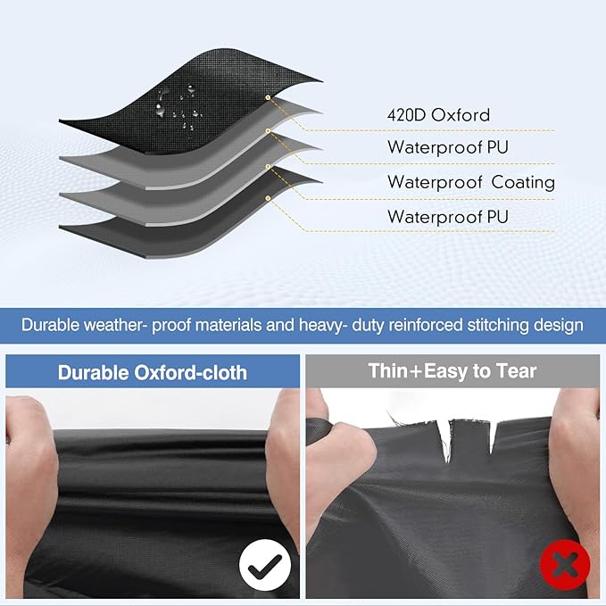 QUNSUNUS Waterproof Car Cover for Oldsmobile Cutlass 1966-1980/1988, Outdoor Car Cover with Zipper, Full Exterior Car Covers for Automobiles All Weather with Wind, Sun, UV and Dust Protection
