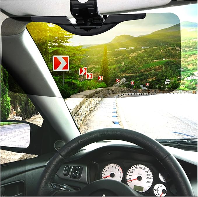 Sun Visor Extender for Car - Universal Adjustable Side Window Sun Blocker, Folding Clip-On Visor Extension, Easy Install & Glare Reduction (Black-2 Pack)