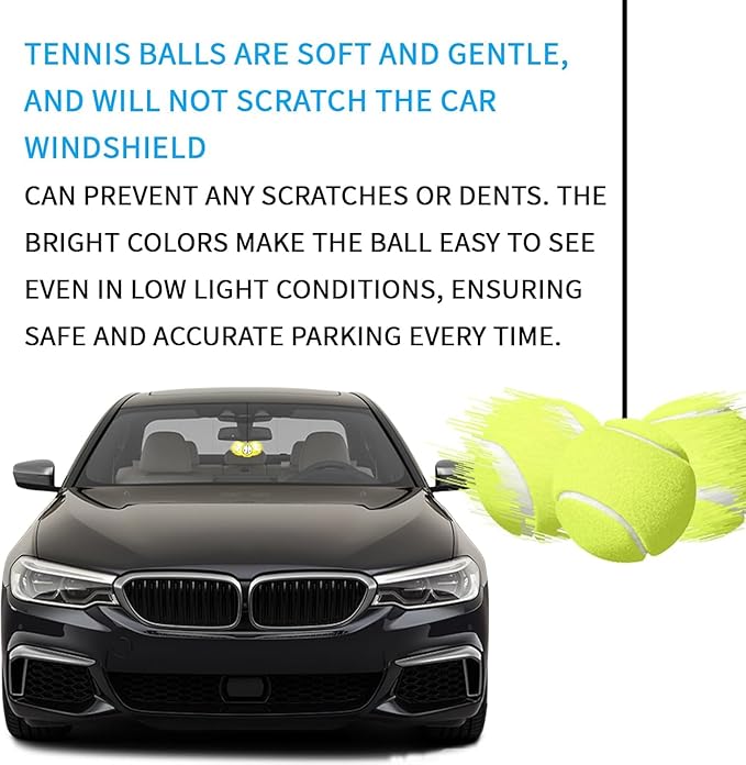 2PC Garage Parking Assistance Tennis Balls, Garage Car Stop Indicator, Garage Tennis Ball Parking Aid, Suitable for Parking aids for Home Garage. (Football)