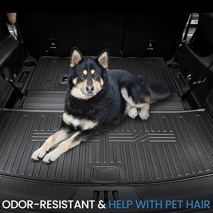 Floor Mats for 2020-2024 2025 Ford Explorer 7 Seats Bench Seat Car Mat Accessories, All Weather TPE Cargo Mat Backrest Mats Active/Platinum(7 Seat Floor Mats+2-in-1 Cargo Mat)