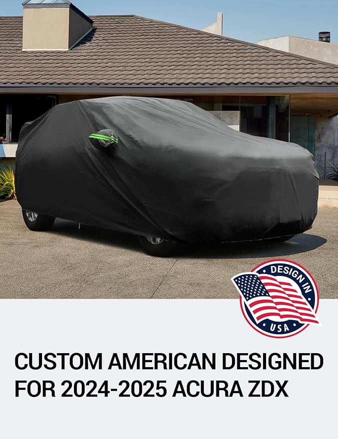 Proadsy 2025 Upgrade Car Cover Custom Fit for Acura ZDX 2024 2025, Waterproof All Weather for Automobiles, Full Exterior Cover Rain Snow Sun Protector Indoor Outdoor Car Cover