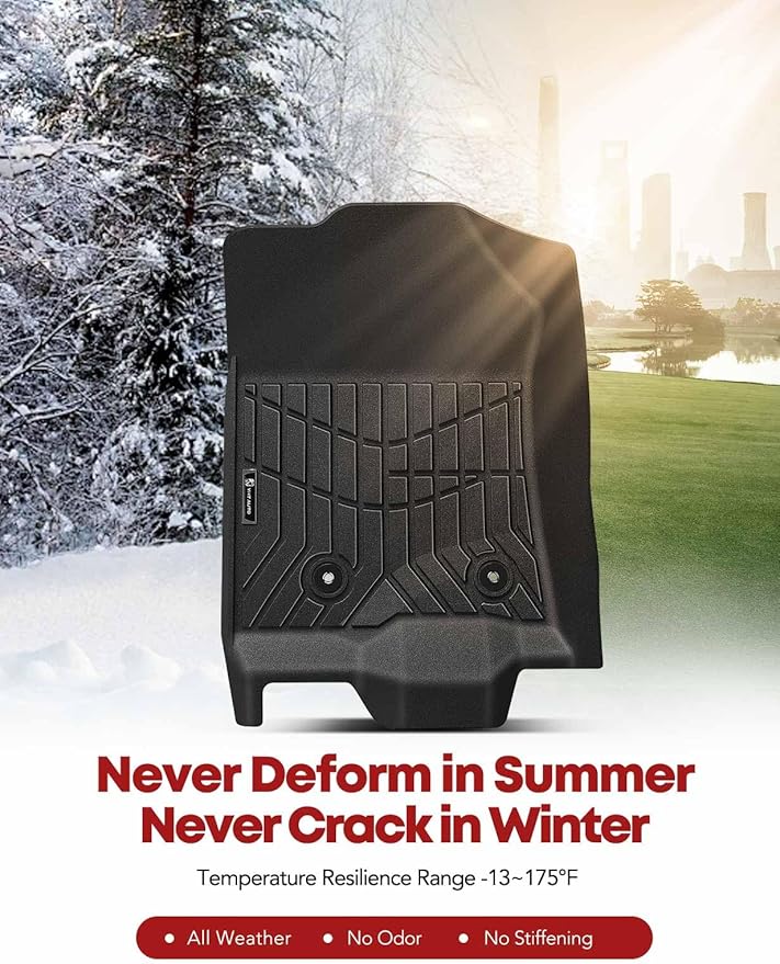 YHTAUTO Floor Mats Fit 2010-2014 Ford F-150 (SuperCrew/Crew Cab Built After 8/19/2010), TPE All Weather Floor Liner Odorless Custom Fit Car Mats, 1st 2nd Row F150 Accessories