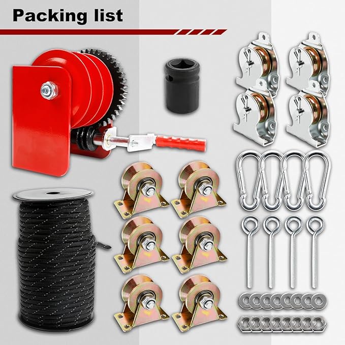 Overhead Garage Storage Lift - Heavy Duty Ceiling Mounted Garage Storage Lift System for Organization - 300lbs Weight, Supports 8-16ft Ceilings, Compatible Bronco, Weight, Wrangler (Deck Not Includ)