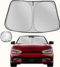 Windshield Sun Shade for 2022-2025 Kia EV6 Foldable Sun Sunshade for Car Front Window Blocks UV Rays and Heat Automotive Interior Protector Custom Fit Accessories
