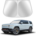 Custom Fit Windshield Sun Shade for Rivian R1S 2022-2025 - Full Coverage, 210T Reflective Fabric, Double-Layer Design - Blocks 99% UV Rays, Keeps Car Cool, Easy to Install and Store
