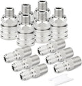 TAISHER 12PCS 304 Stainless Steel Pressure Washer Adapter Kit, Quick Connect Fittings，1/4" Male