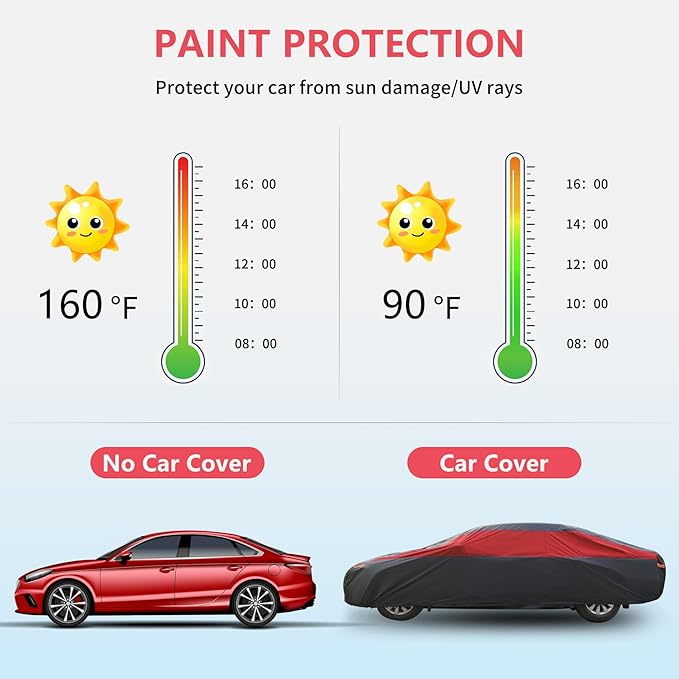 Car Cover Waterproof All Weather,Outdoor Car Cover for Automobiles
