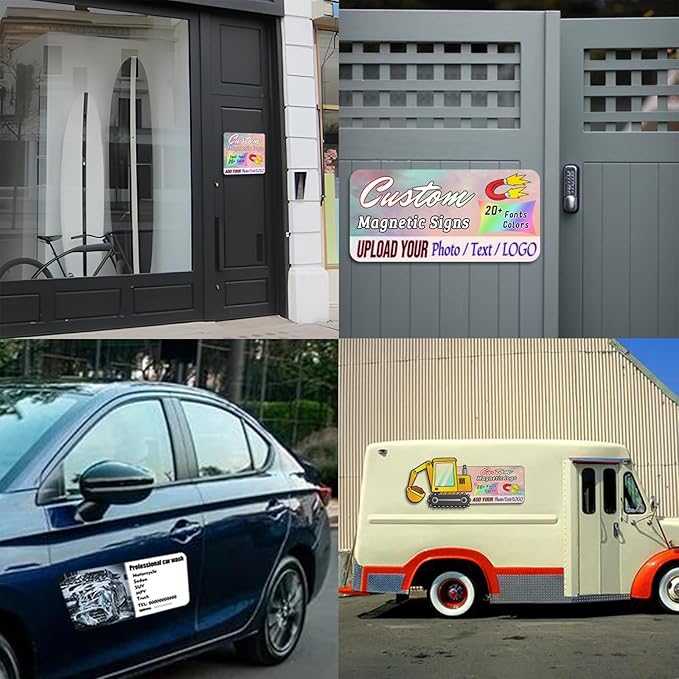 Custom Magnet Car Stickers, Personalised car Magnetic Signs for Business, Car Magnet with Text/Logo/Image,No Melting No Blow Off Easy to Move