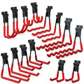 3-H Slatwall Accessories 14 Pack, Slatwall Hooks & Hangers 7 Sizes, Slat Wall Hanging Hooks, Proslat Accessories for Garage Wall Panels Organzing Garden Tools Chairs Ladder(Red)