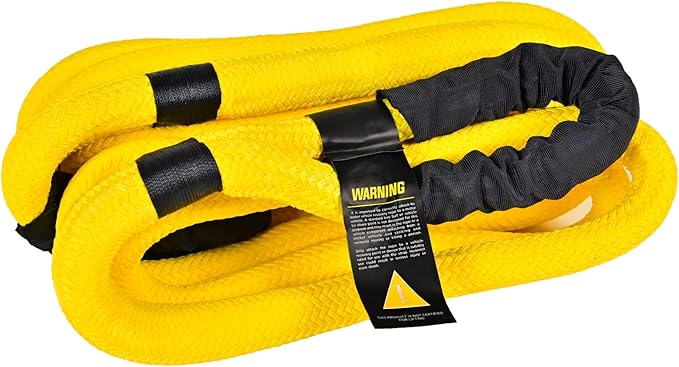 KING-PRO Kinetic Recovery Rope 1“x30' Towing Rope 44,000lbs Breaking Strength 100% Nylon Made Heavy Duty Offroad Snatch Strap 30% Elasticity for Full-Size Truck Large SUVs Offroad Vehicels