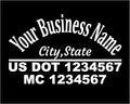 Custom US DOT Trucking Decal Stickers Tow Truck, Trucking, 18 Wheeler, Van MC Number Company Logos MC Numbers Weather Proof and Permanent Truck Signs