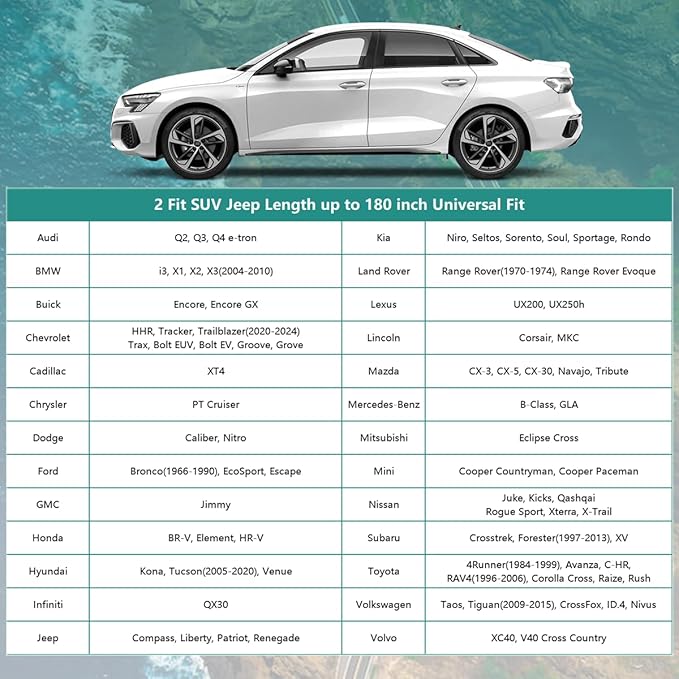 16 Layers SUV Car Cover Waterproof All Weather Heavy Duty, Universal Fit Subaru CrossTrek, Audi Q3, Kia Soul/Seltos, Honda Element, Hyundai Kona, Nissan Kicks, Toyota CHR, vw Taos etc.