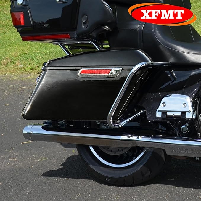 XFMT Motorcycle Hard Saddlebags Vivid Black Saddle Bags Trunk W/Latches For Harley Touring Road King Street Glide Road Glide Electra Glide Ultra Classic 2014-2024