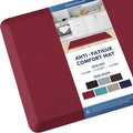 KitchenClouds Kitchen Mat Cushioned Anti Fatigue Kitchen Rug 17.3"x39" Waterproof Non Slip Kitchen Rugs and Mats Standing Desk Mat Comfort Floor Mats for Kitchen House Sink Office (Red)