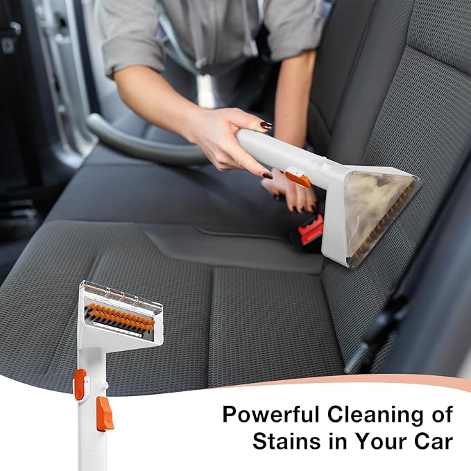 Portable Carpet and Upholstery Cleaner Machine - Multi-Surface Cleaner, Couch & Rug Shampooer with Powerful Suction, Handheld Cleaner for Pets, Spot, Stain, Car & Auto Detailer, 2 Cleaning Tools, Pink