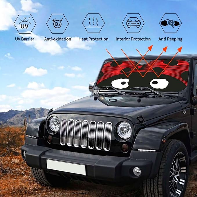 Cute Coccinellidae Car Sun Shade Windshield Sunshade Foldable Front Window Shield Cover for Truck SUV