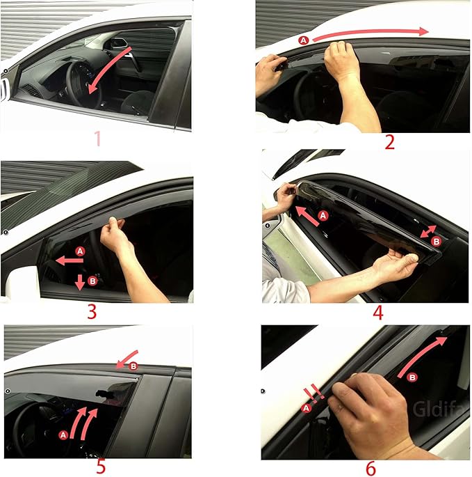 in Channel Window Visor Compatible with Dodge 02-08 Ram 1500 03-09 Ram 2500/3500 Quad Cab Sun Rain Guard Wind Deflector 194623