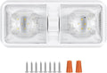 1 Pack RV Lights Interior 12V Led 8W Ceiling Double Dome Camper Light 600 Lumen Brightness Light Fixture for RV Camper Trailer Boat Car, Natural White 4000-4500K, 48 X 2835 SMD LED