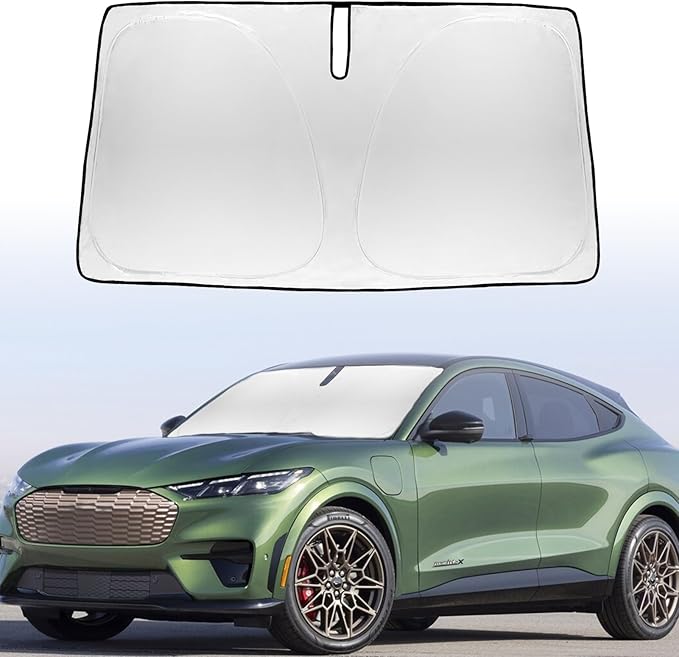 for 2026 Mustang Mach-E Windshield Sunshade Sun Shade-for 2021-2025 Ford Mustang Mach-E Windshield Cover Front Window Sun Visor Protector 240T Blocks UV (NOT for Ford Mustang) Accessories