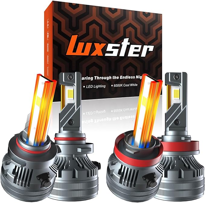LUXSTER Punisher 80,000LM H11 9005 LED Bulbs Combo, Ultra-Bright TalonLED Chips, Easy Plug-N-Play Installation, 6000K Pure White, IP68 Waterproof, Pack of 4