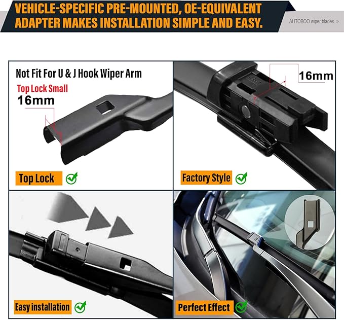AUTOBOO 26"+22" Windshield Wipers Blades Replacement for Porsche Cayenne 2019-2025 with 13 Inch Rear Wiper Blade -Original Factory Quality (Pack of 3)