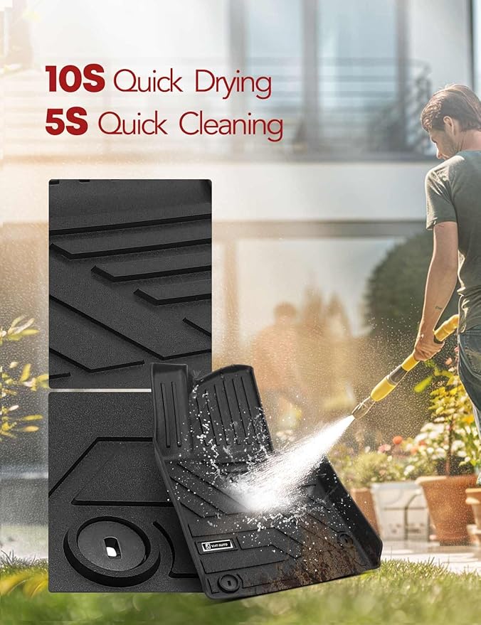 YHTAUTO Floor Mats Fit 2020-2024 Hyundai Sonata & 2021-2025 Kia K5 FWD, TPE All Weather Car Mats Waterproof Anti-Slip Odorless Floor Liner, Interior Car Accessories Front & 2nd Row Liner 3MM