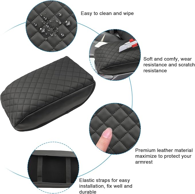 SXCY Fit for 2023 2024 Honda Accord LX EX Armrest Pad, Armrest Cover for 2023 2024 Accord Console Protection, Armrest Cushion for 2023 2024 Accord Console Protection Accessories (Armrest pad)