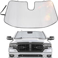 Windshield Sun Shade Compatible with Ram 1500 2500 3500 2019 2020 2021 2022 2023 2024, Sunshade Car Windshield Sun Visor, Foldable Windshield Sun Shield