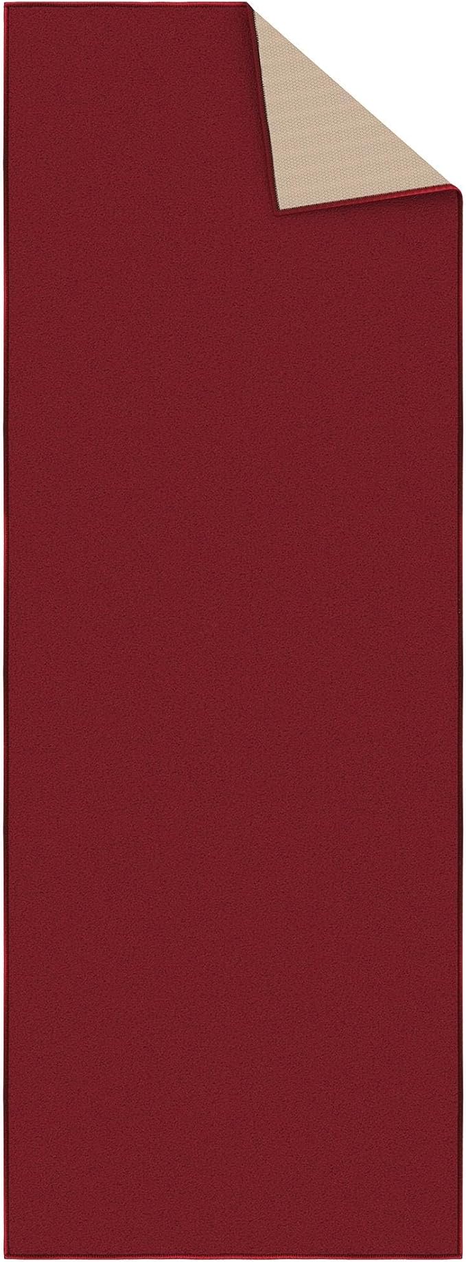 Ottomanson Hallway Runner Rug 2'2" x 6' Non Slip Solid Area Rugs Easy to Clean Laundry Rug Runner Durable & Pet Friendly Floor Carpet Runners for Hallways Entryway Living Room Kitchen, Red