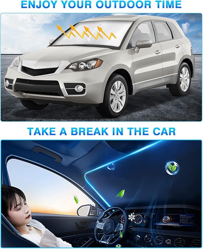 KUST Windshield Sun Shade for Acura RDX 2007–2012 Window Shade Sun Visor Cover Foldable Blocks UV Rays Keep Your Car Cooler