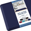 KitchenClouds Kitchen Mat Cushioned Anti Fatigue Kitchen Rug 17.3"x60" Waterproof Non Slip Kitchen Rugs and Mats Standing Desk Mat Comfort Floor Mats for Kitchen House Sink Office (Blue)