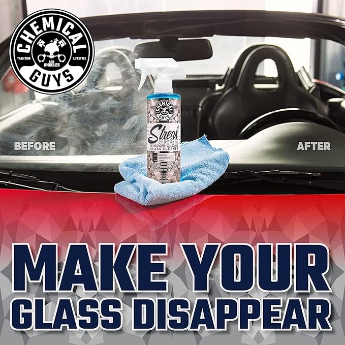 Chemical Guys CLD3001602 Streak Free Glass & Window Cleaner (Works on Mirrors, Navigation Screens & More; Car, Truck, SUV and Home Use), Ammonia Free & Safe on Tinted Windows, (2 Pack) 16 fl oz
