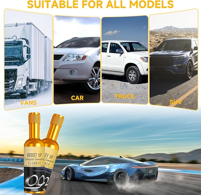 Catalytic Converter Cleaner,120 ml Auto Parts Engine Cleaner, Exhaust System Pipe Carbon Removal Treatment Additive Oil, Fuel System Treatment Oil Additive for Gas and Diesel Car (120ml-2PC)