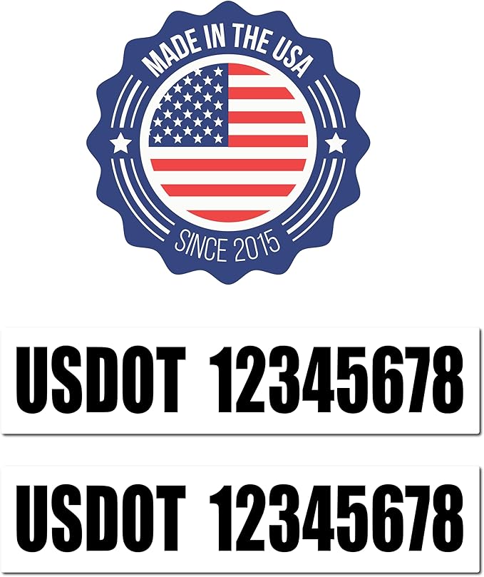 USDOT Number Magnets - Custom Made DOT Registration Magnets - 2-Pack 18-Inch by 4-Inch