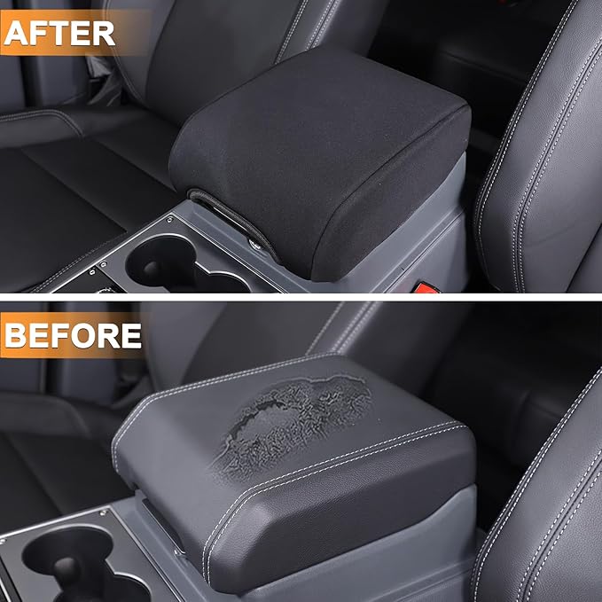 Car Armrest Box Cover Protector Compatible with Ineos Grenadier 2020-2024 Center Console Lid Protector Cover Original Customized Armrest Cover (Black)