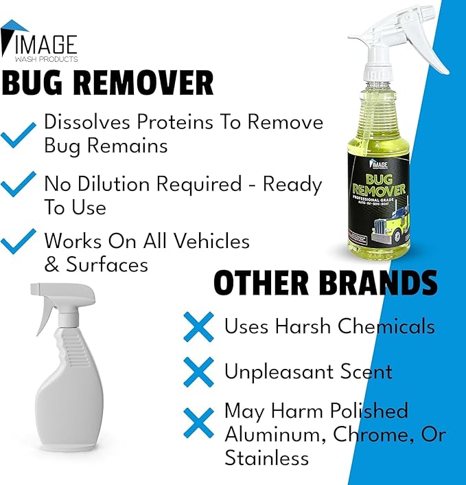 Image Wash Products Bug Remover – 16oz Best Bug Remover for Cars/Truck Exterior | Bug Cleaner for Vehicles, Car Bug Remover Spray, Bug Off Car Cleaner, Bug Wash for Cars