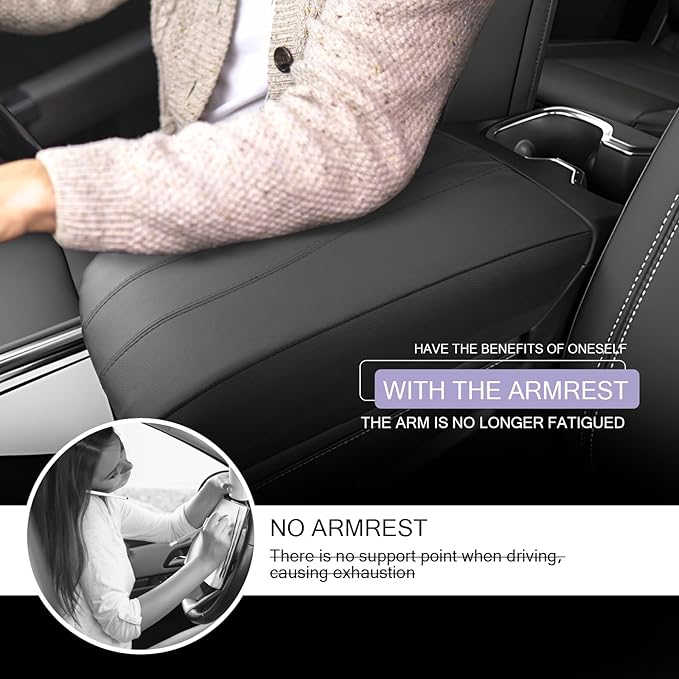 LUWU 2025 2026 Traverse Center Console Cover Compatible with 2024 2025 2026 Chevrolet Traverse Accessories 2025 2026 Traverse LT/RS/Z71/High Country Armrest Console Cover (Thin Black)