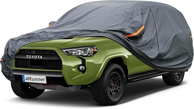 Premium Car Cover Custom Fit Toyota 4Runner (1995-2025), 16 Layers Heavy Duty Car Cover Waterproof All Weather with Zipper Door for Sun Rain Snow Dust Uv Protection